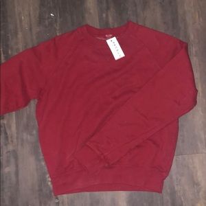 Red crew neck sweatshirt